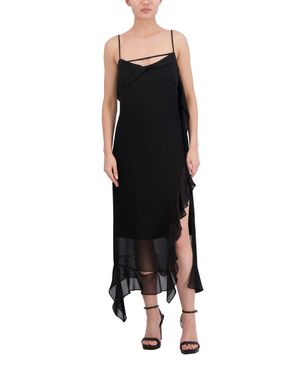 VESTIDO MIDI DE CHIFFON CON VOLANTES