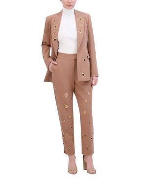 PANTALÓN DE VESTIR PERFORADO CON OJILLOS