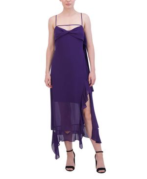 VESTIDO MIDI DE CHIFFON CON VOLANTES