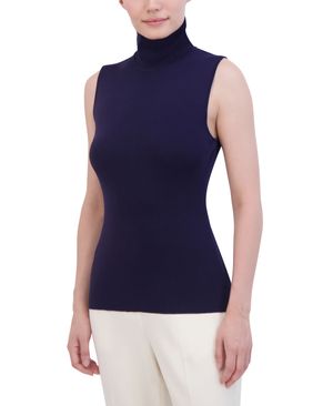 BLUSA CUELLO ALTO SIN MANGAS DE PUNTO