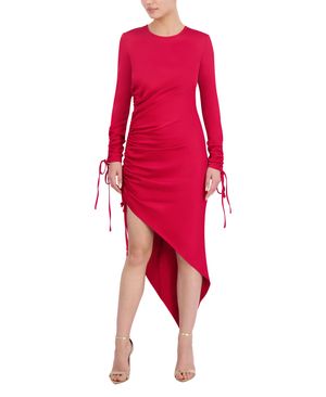 VESTIDO HIGH AND LOW CON PLIEGUES