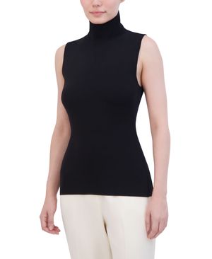 BLUSA CUELLO ALTO SIN MANGAS DE PUNTO