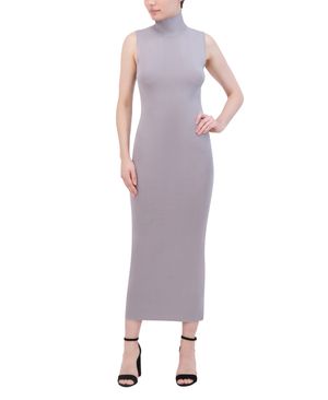 VESTIDO MIDI CUELLO ALTO DE PUNTO