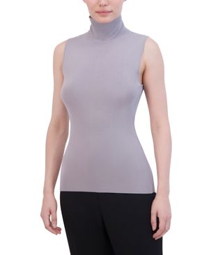 BLUSA CUELLO ALTO SIN MANGAS DE PUNTO