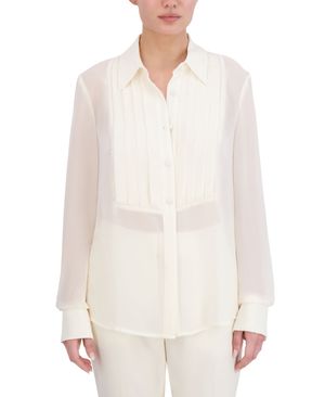 BLUSA MANGA LARGA CHIFFON ALFORZAS