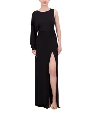 VESTIDO LARGO ASIMÉTRICO CON ABERTURA