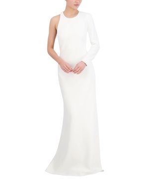 VESTIDO LARGO ASIMÉRTRICO ESPALDA DESCUBIERTA