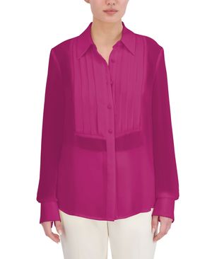 BLUSA MANGA LARGA CHIFFON ALFORZAS