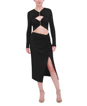 FALDA ASIMÉTRICA CON PLIEGUES JERSEY