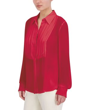BLUSA MANGA LARGA CHIFFON ALFORZAS