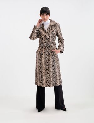 ABRIGO TRENCH COAT PIEL SINTÉTICA