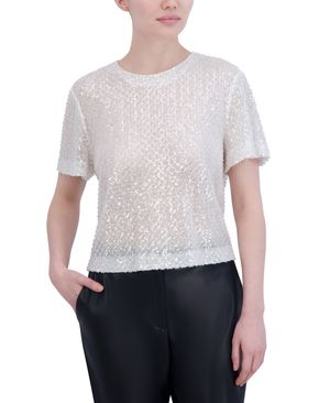 BLUSA MANGA CORTA LENTEJUELAS