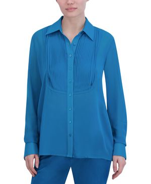 BLUSA MANGA LARGA CHIFFON ALFORZAS