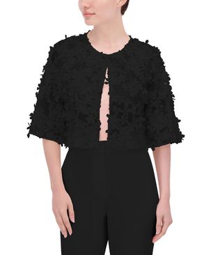 CHAQUETA MALLA BORDADO FLORAL 3D