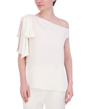 BLUSA ASIMÉTRICA SATINADA CON LAZO
