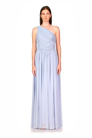 VESTIDO LARGO EFECTO DRAPEAEDO CHIFFON