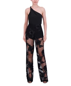 PANTALÓN ENCAJE PLUMETI CON SOUTACHE FLORAL