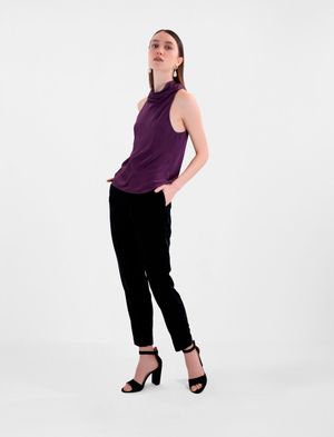 BLUSA EFECTO HALTER SATINADA