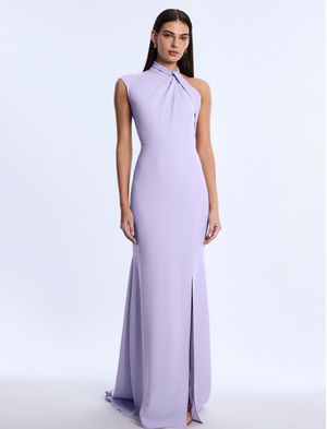 VESTIDO LARGO ESCOTE DRAPEADO