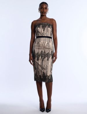 VESTIDO MIDI BORDADO 3D LENTEJUELAS
