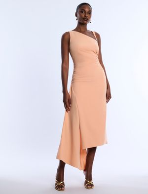 VESTIDO MIDI ESCOTE ASIMÉTRICO