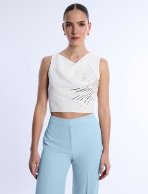 BLUSA CROP TOP CON LENTEJUELAS