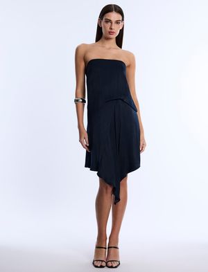 VESTIDO CORTO STRAPLESS FLUÍDO