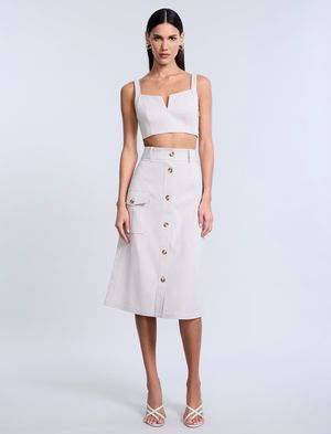 FALDA MIDI CON BOTONES UTILITARIA