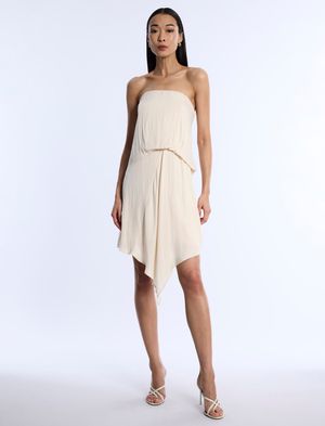 VESTIDO CORTO STRAPLESS FUIDO