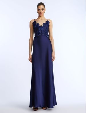 VESTIDO LARGO CON GUIPUR