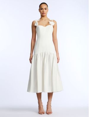 VESTIDO MIDI TIRANTES DE ENCAJE GUIPUR