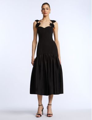 VESTIDO MIDI TIRANTES DE ENCAJE GUIPUR