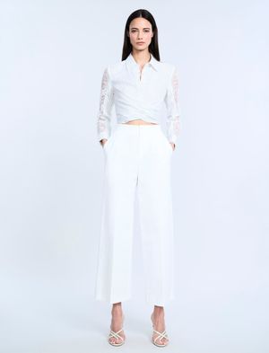 PANTALÓN DE VESTIR A LA CINTURA DE ALGODÓN