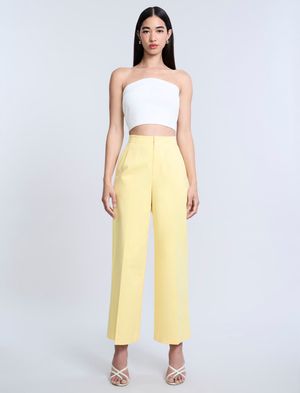 PANTALÓN DE VESTIR A LA CINTURA DE ALGODÓN