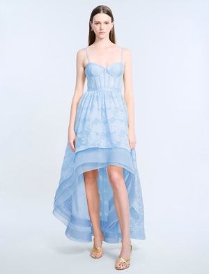 VESTIDO LARGO BUSTIER HIGH AND LOW TUL ORGANZA