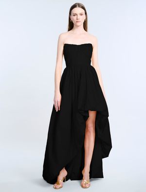 VESTIDO LARGO HIGH AND LOW EFECTO ABULLONADO