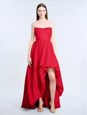 VESTIDO LARGO HIGH AND LOW EFECTO ABULLONADO