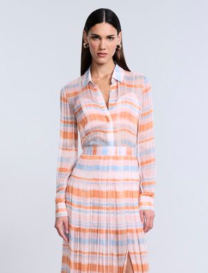 BLUSA CAMISERA ESTAMPADA A RAYAS