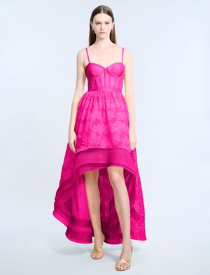 VESTIDO LARGO BUSTIER HIGH AND LOW TUL ORGANZA