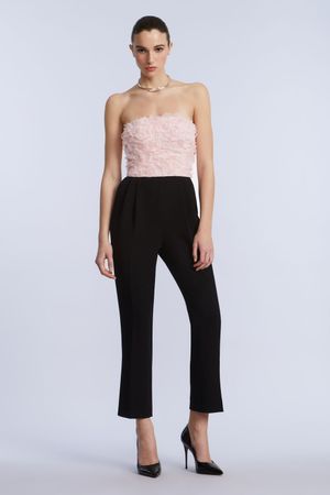 JUMPSUIT BUSTIER FLORAL 3D CONTRASTE