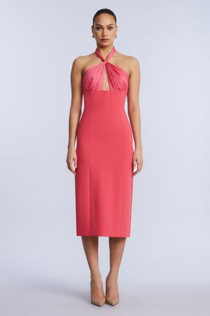 VESTIDO MIDI HALTER DRAPEADO