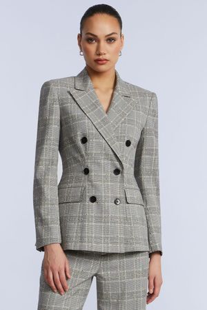 SACO BLAZER SOLAPA PICO DE CUADROS CON BOTONES